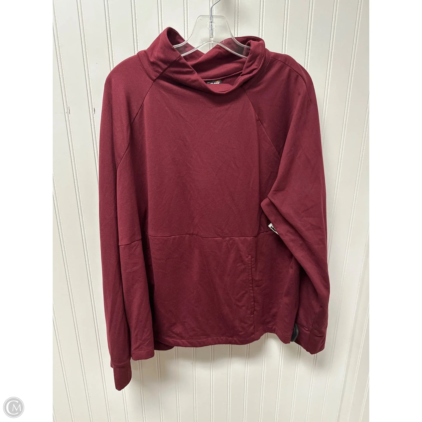 Athletic Top Long Sleeve Collar By Avia In Maroon, Size: 2x