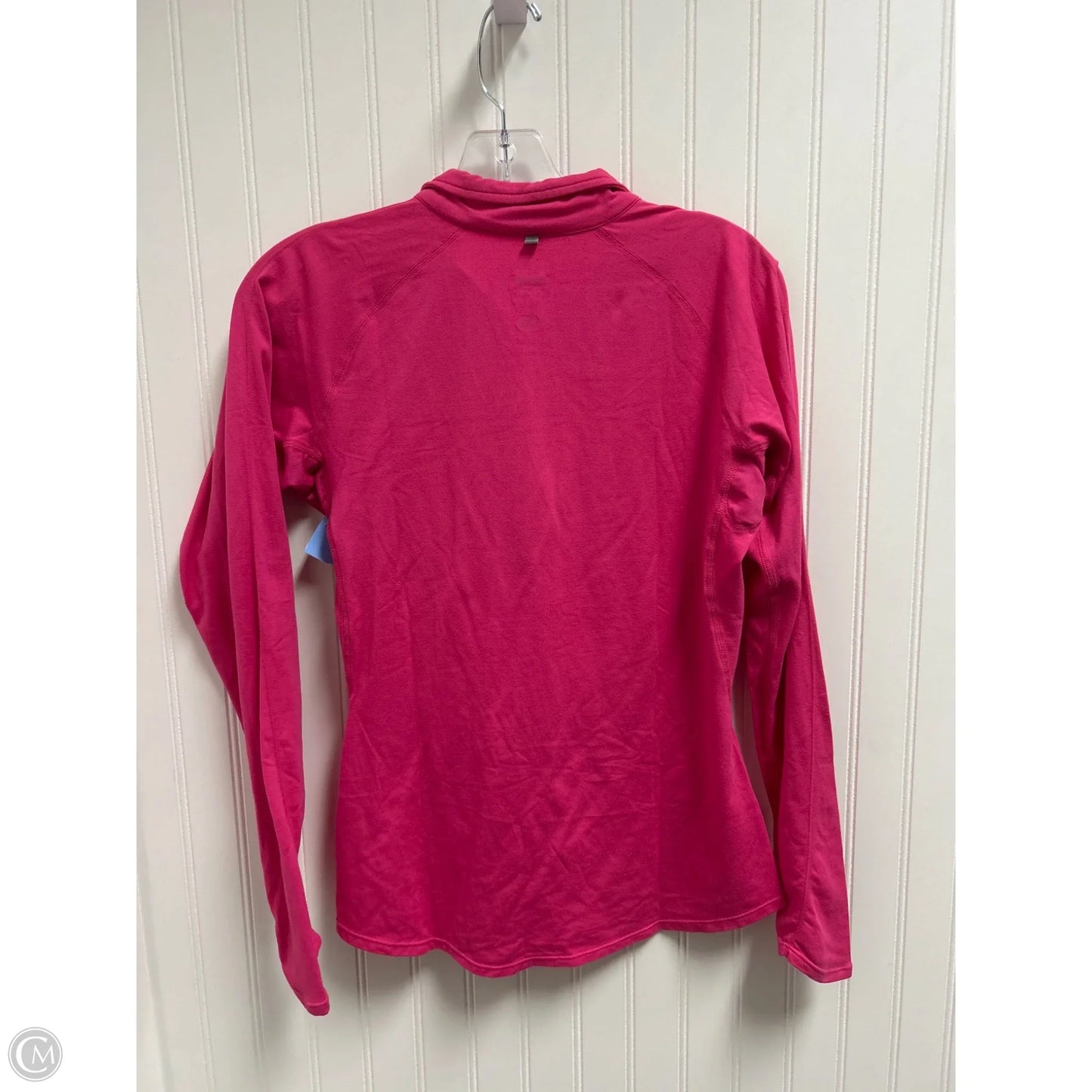 Athletic Top Long Sleeve Collar By Nike In Pink, Size: M