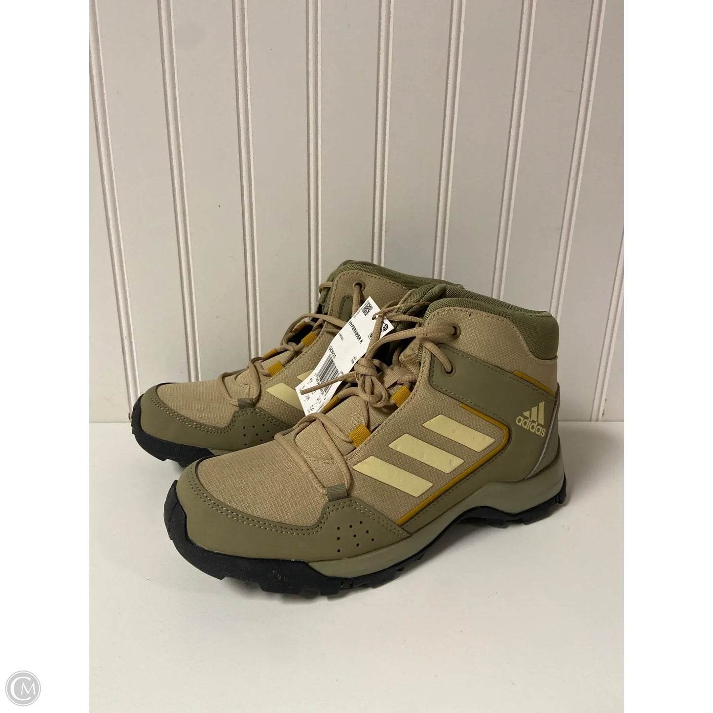 Boots Hiking By Adidas In Green & Tan, Size: 5
