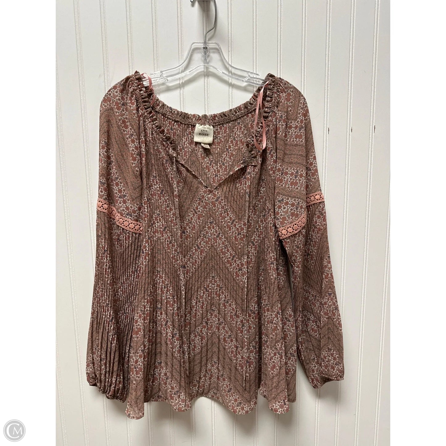 Top Long Sleeve By Knox Rose In Mauve, Size: Xl