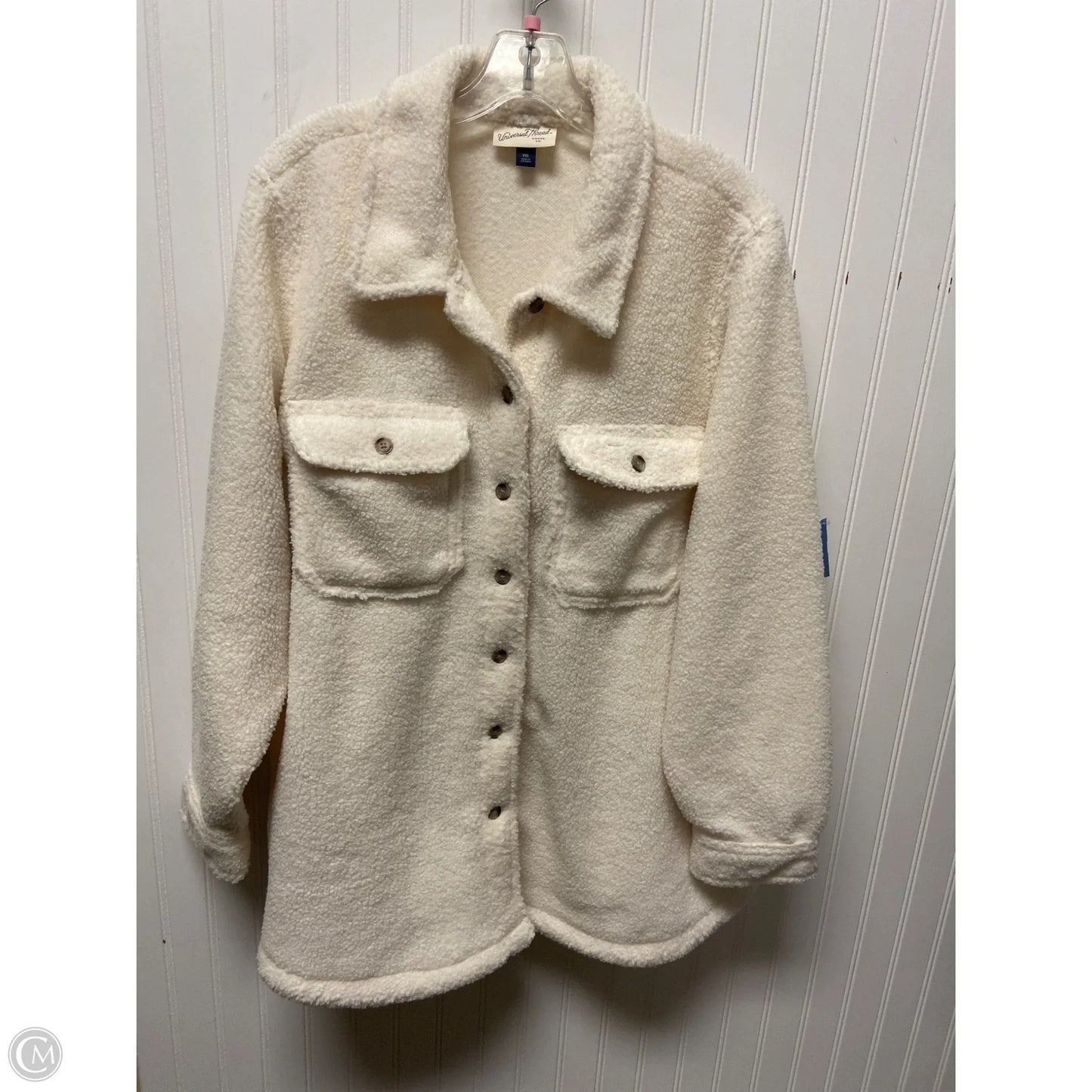 Jacket Faux Fur & Sherpa By Universal Thread In Cream, Size: 2x