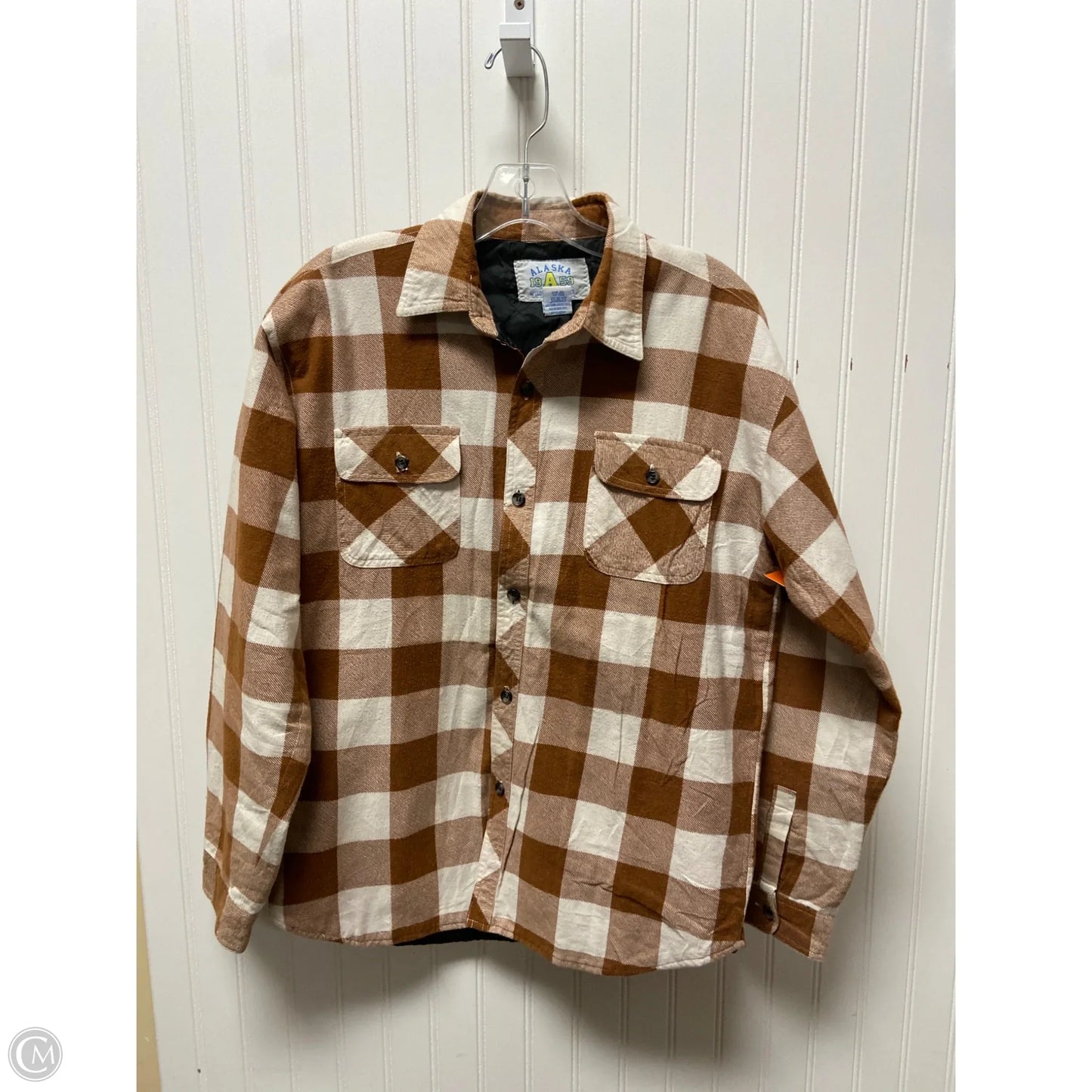 Jacket Shirt By Clothes Mentor In Brown, Size: Xl