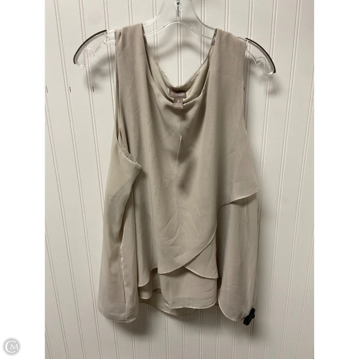 Top Sleeveless By Chicos In Taupe, Size: Xl