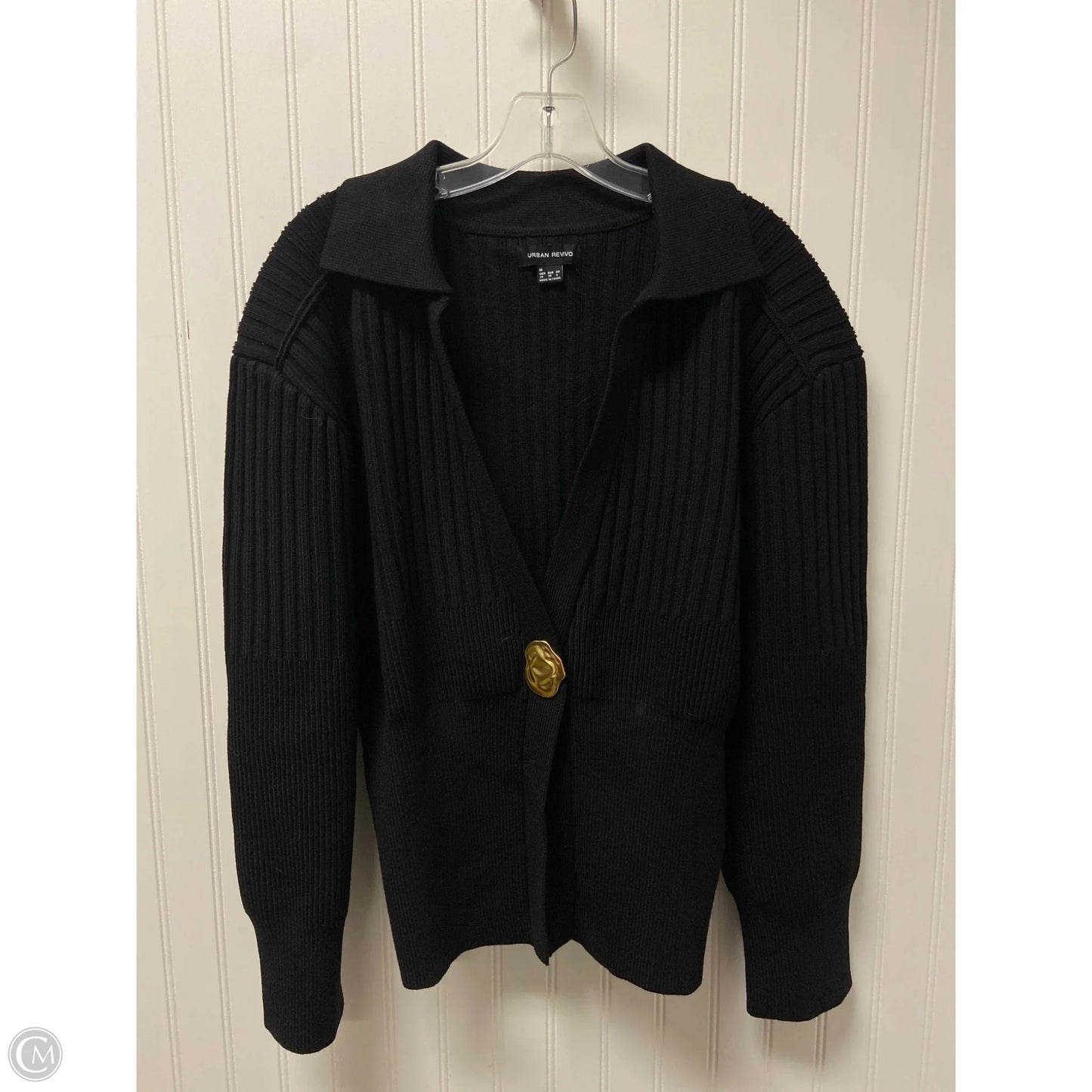 Sweater Cardigan By Clothes Mentor In Black, Size: M