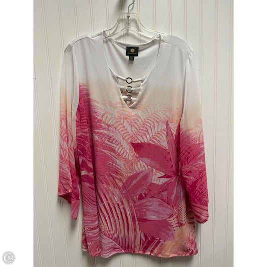 Top Long Sleeve By Jm Collections In White, Size: 1x