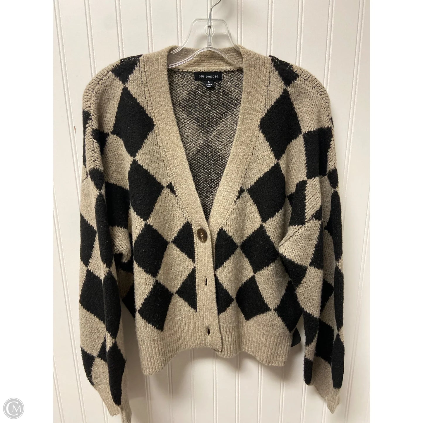 Cardigan By Blu Pepper In Taupe, Size: S