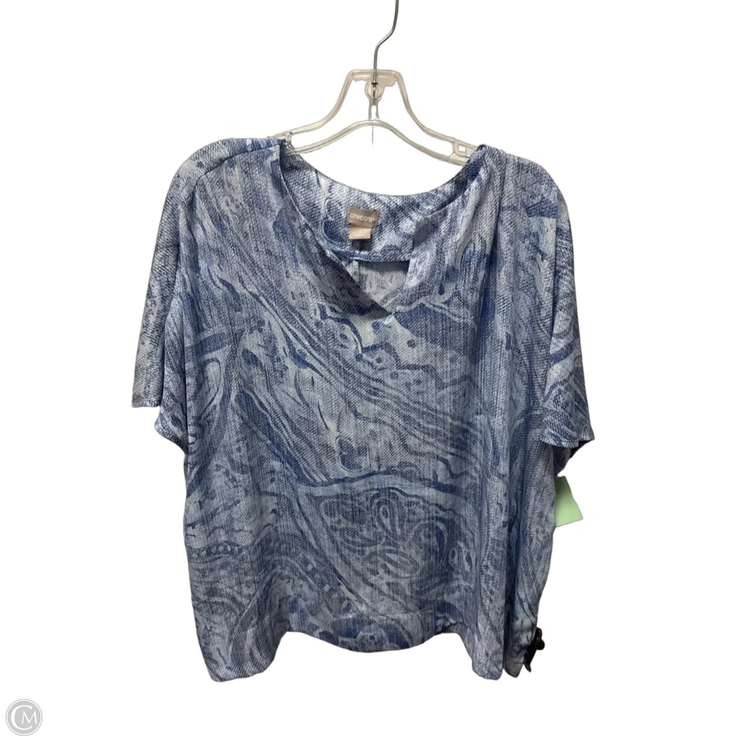 Top Short Sleeve By Chicos In Blue, Size: L
