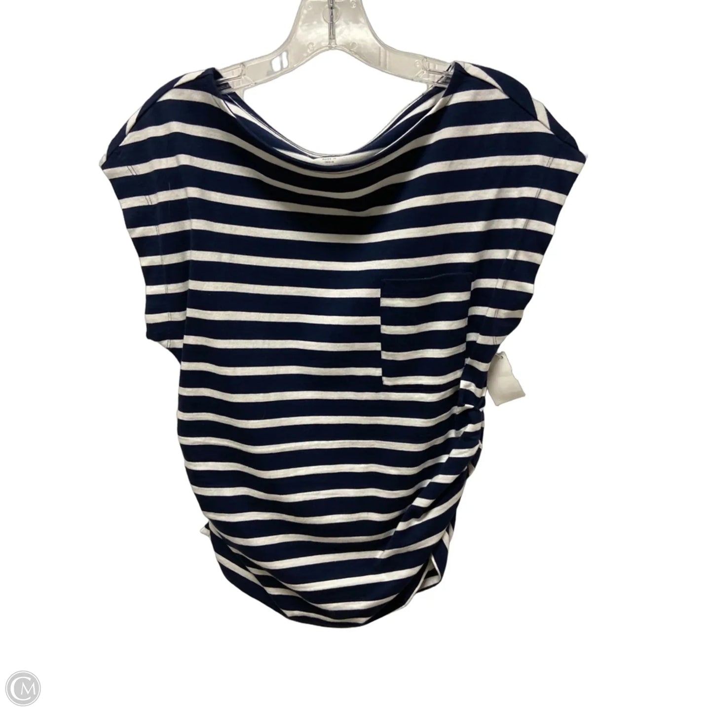 Top Short Sleeve By Loft In Striped Pattern, Size: M