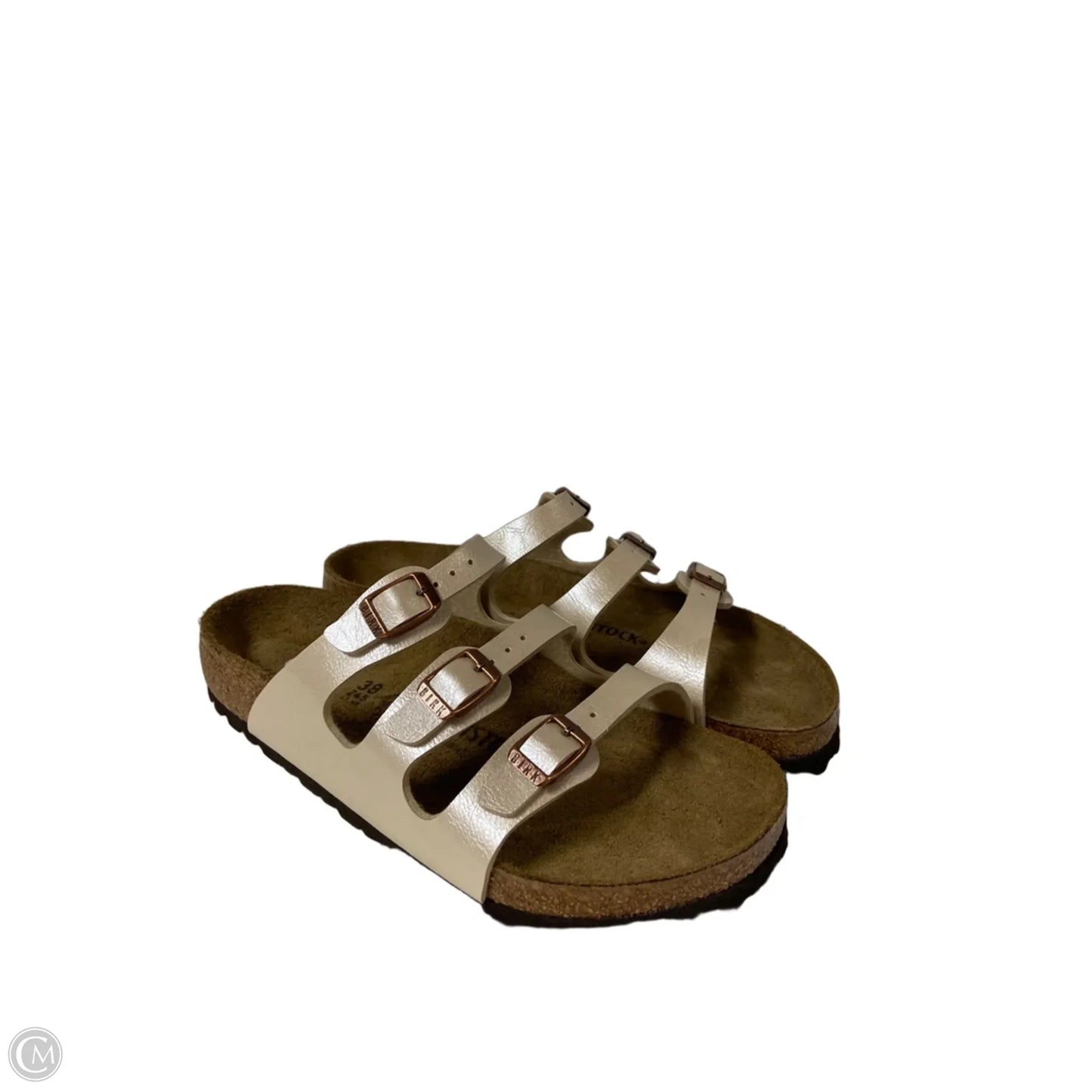 Sandals Flats By Birkenstock In Beige, Size: 7.5
