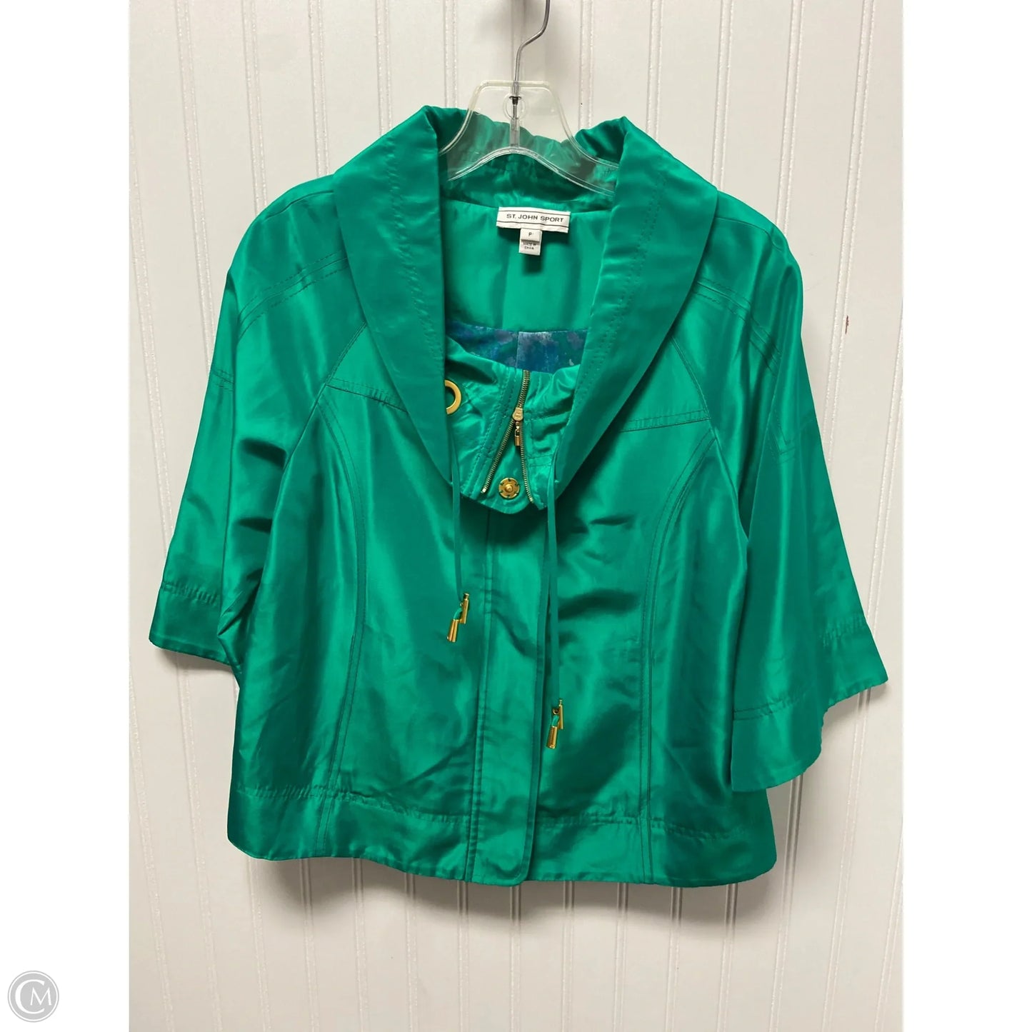 Jacket Designer By St. John In Green, Size: Sp