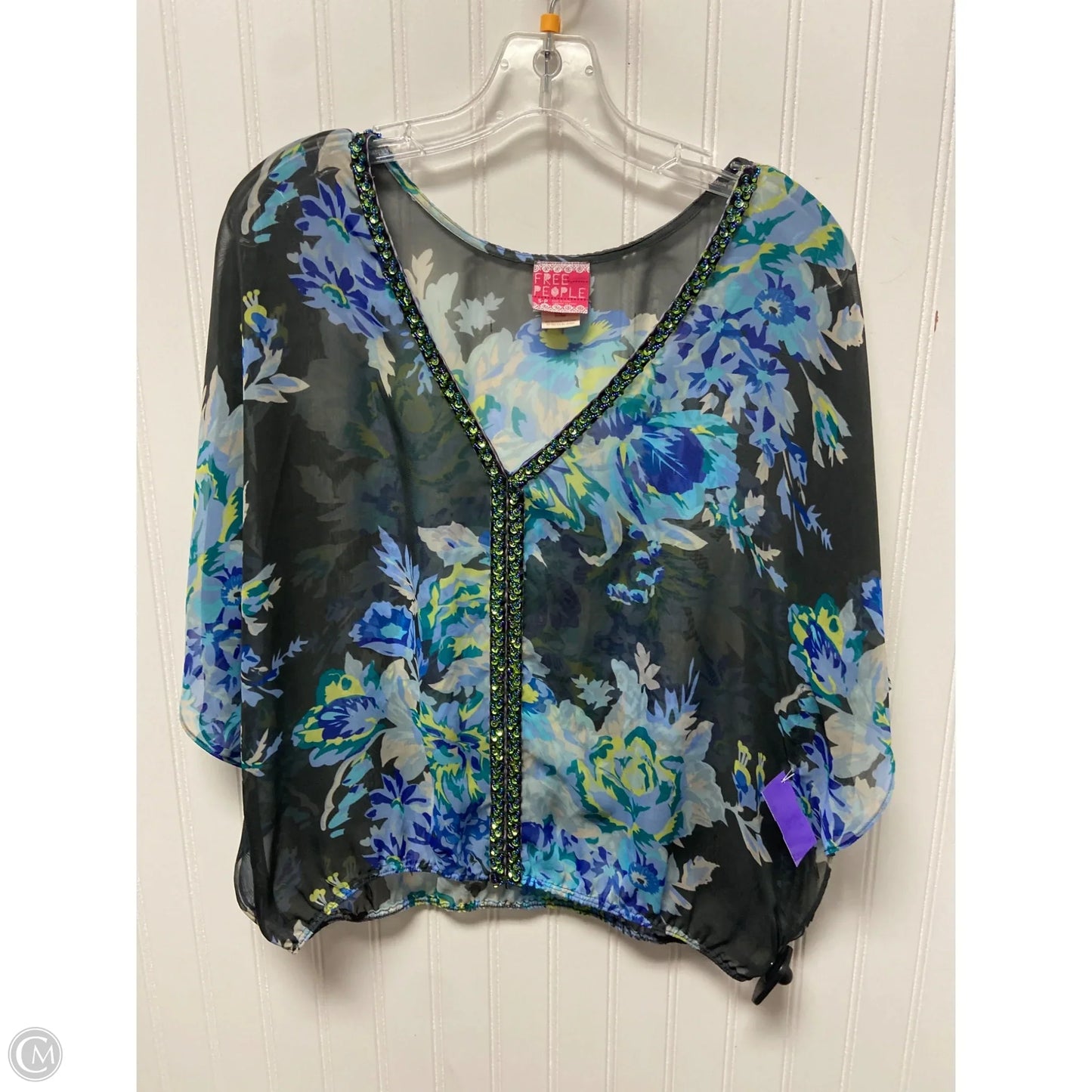Poncho By Free People In Floral Print, Size: S