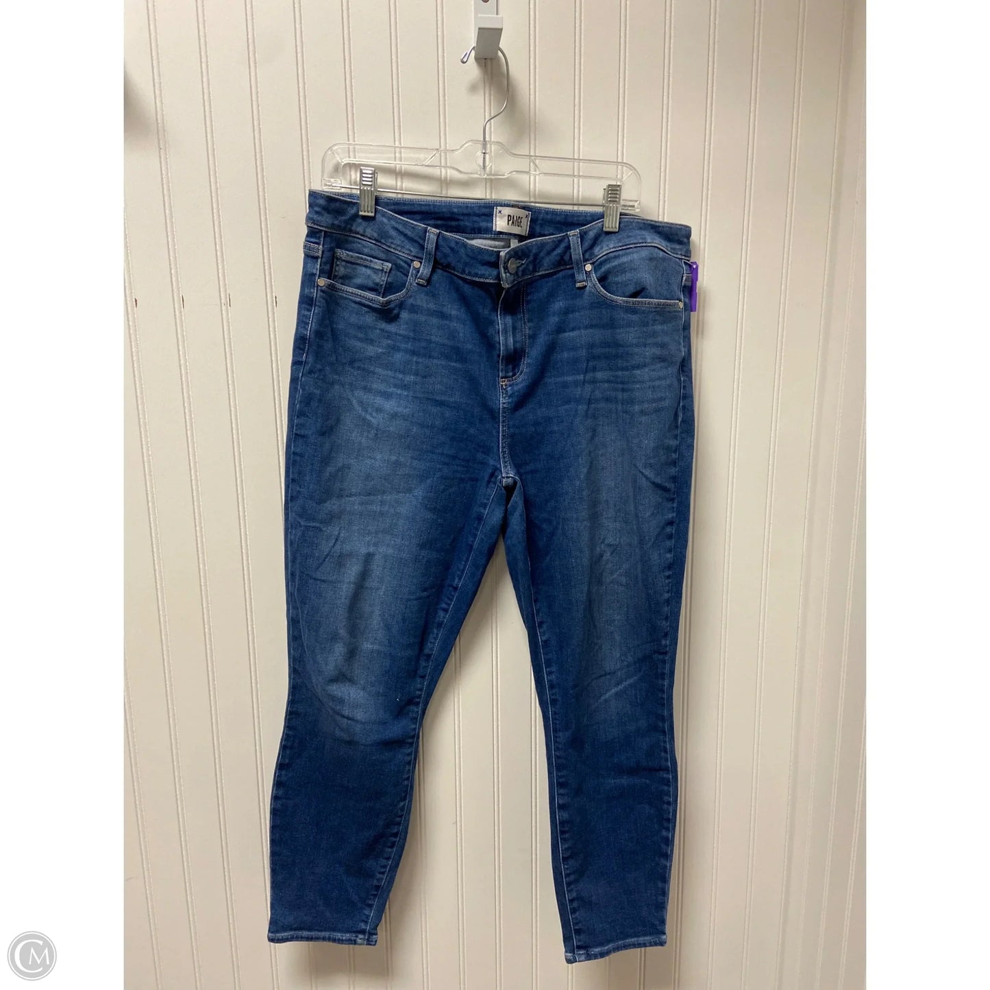 Jeans Skinny By Paige In Blue Denim, Size: 18