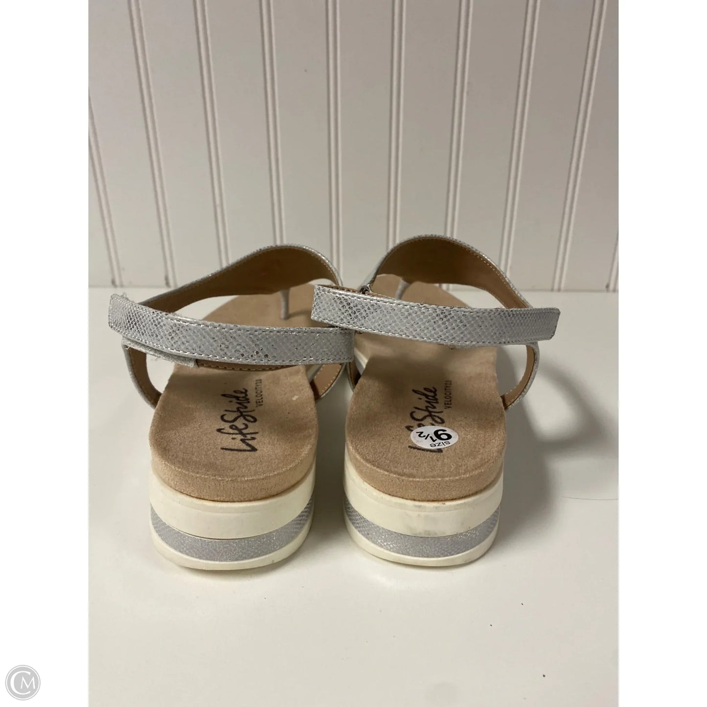 Sandals Heels Platform By Life Stride In Silver, Size: 9.5