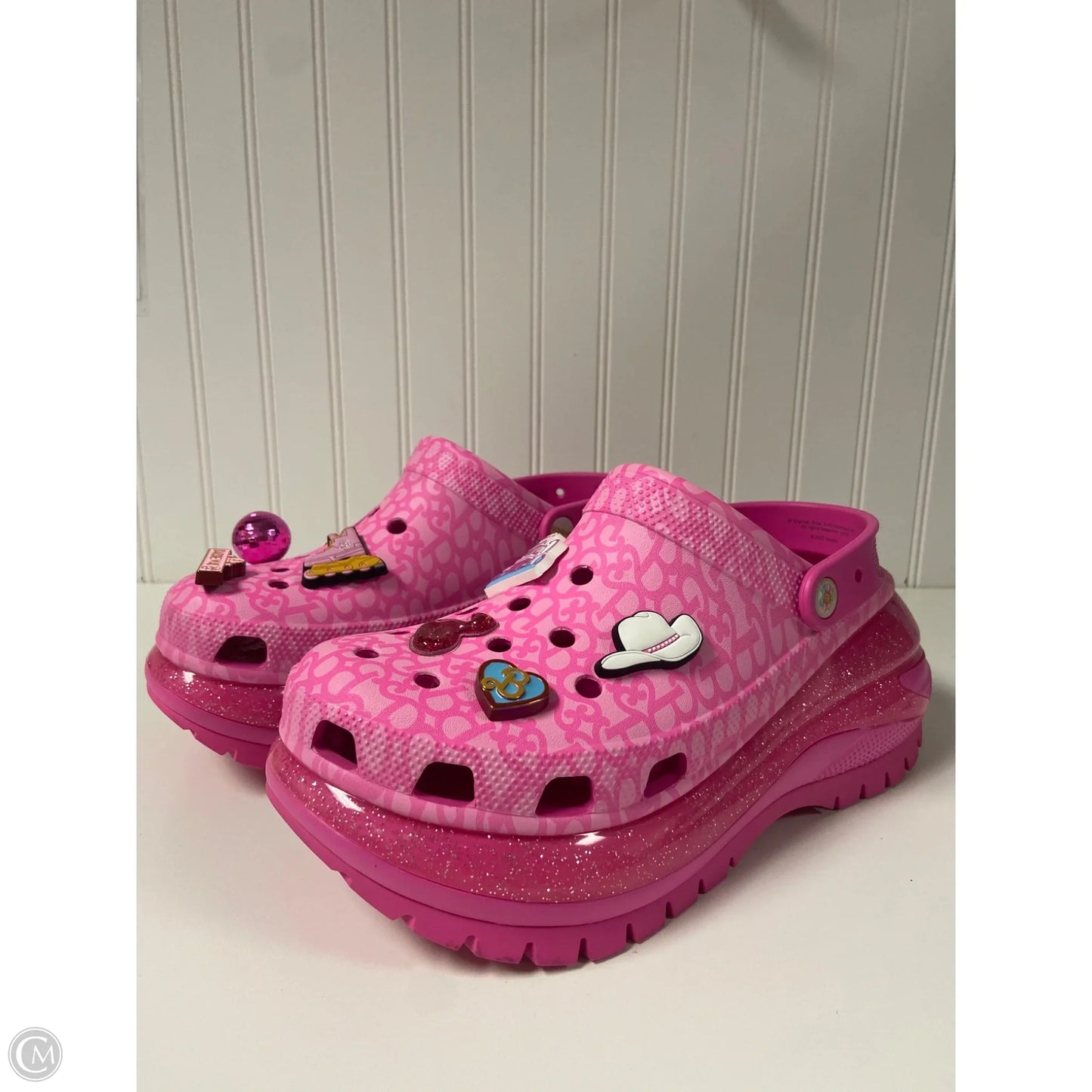 Shoes Heels Platform By Crocs In Pink, Size: 11