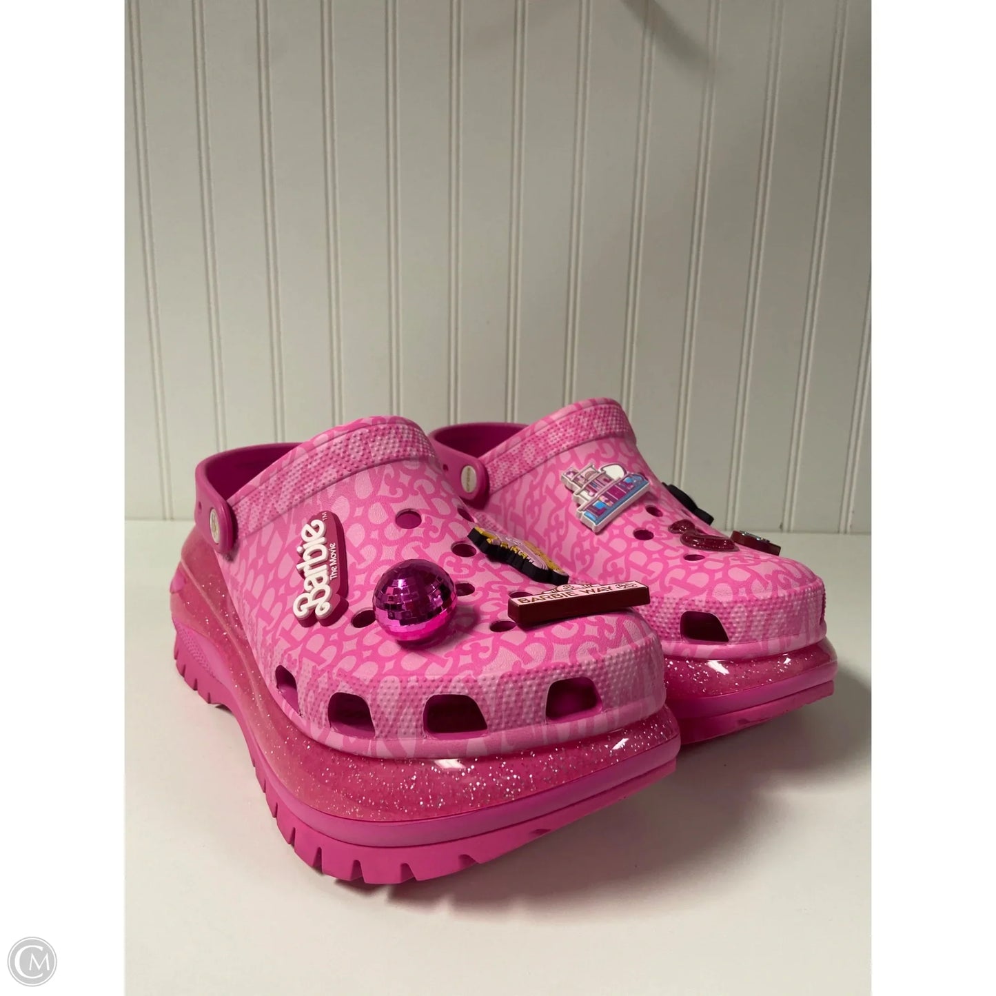 Shoes Heels Platform By Crocs In Pink, Size: 11