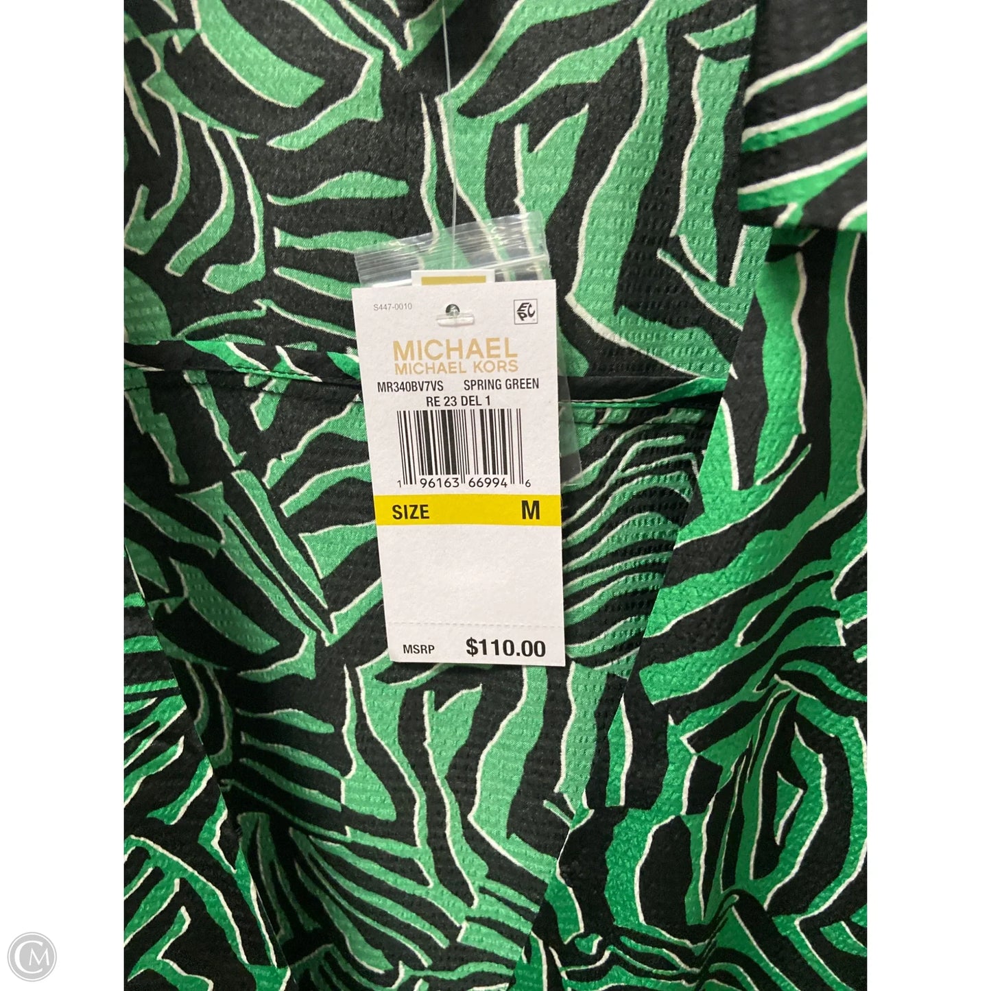 Top Long Sleeve By Michael By Michael Kors In Black & Green, Size: M