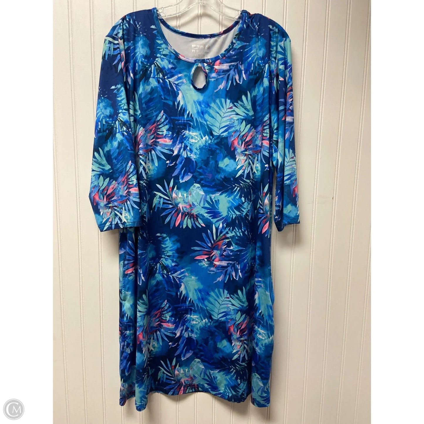 Athletic Dress By Reel Legends In Blue & Green, Size: Xl