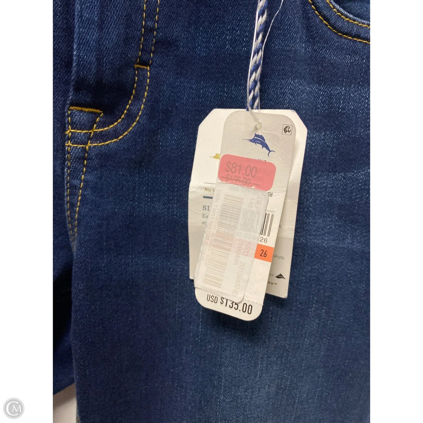 Jeans Straight By Tommy Bahama In Blue Denim, Size: 2