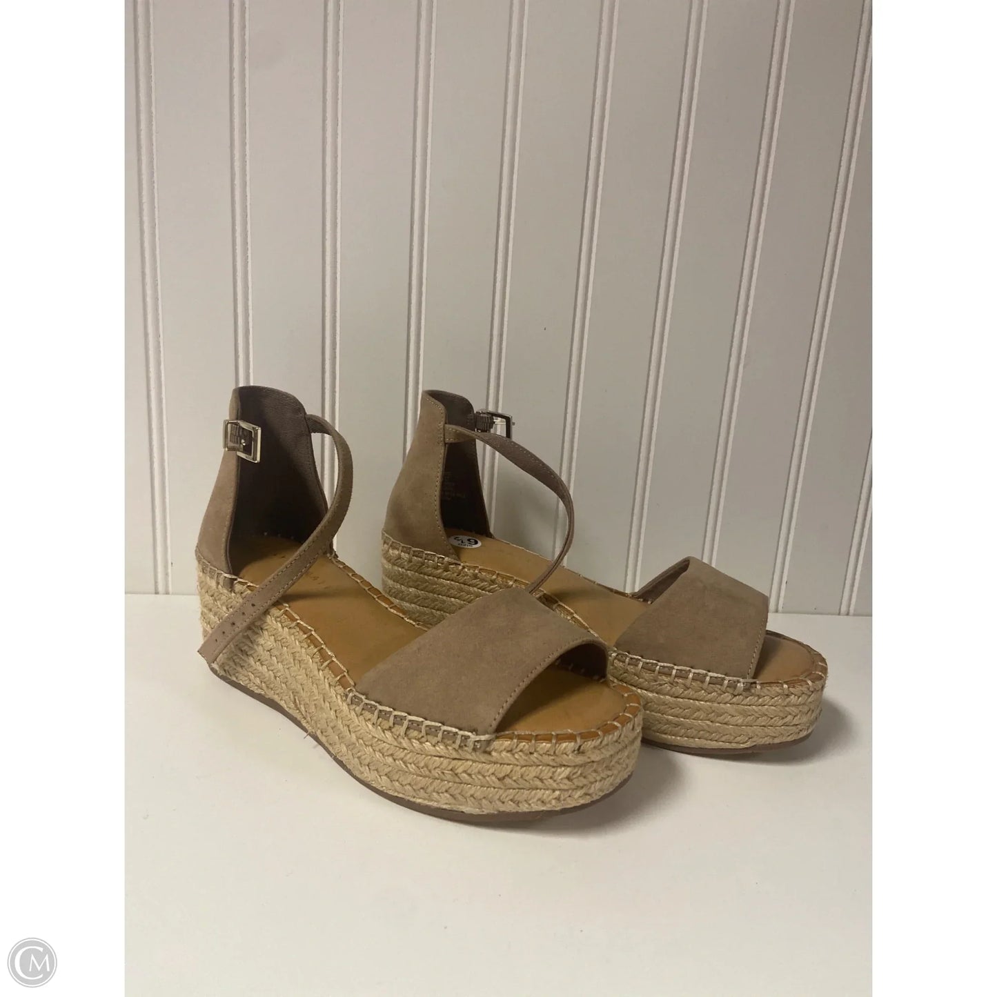 Sandals Heels Wedge By Kelly And Katie In Beige, Size: 6.5