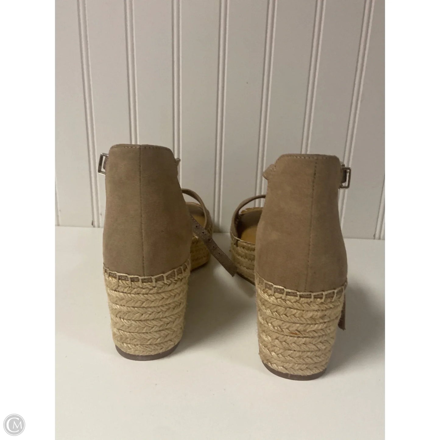Sandals Heels Wedge By Kelly And Katie In Beige, Size: 6.5