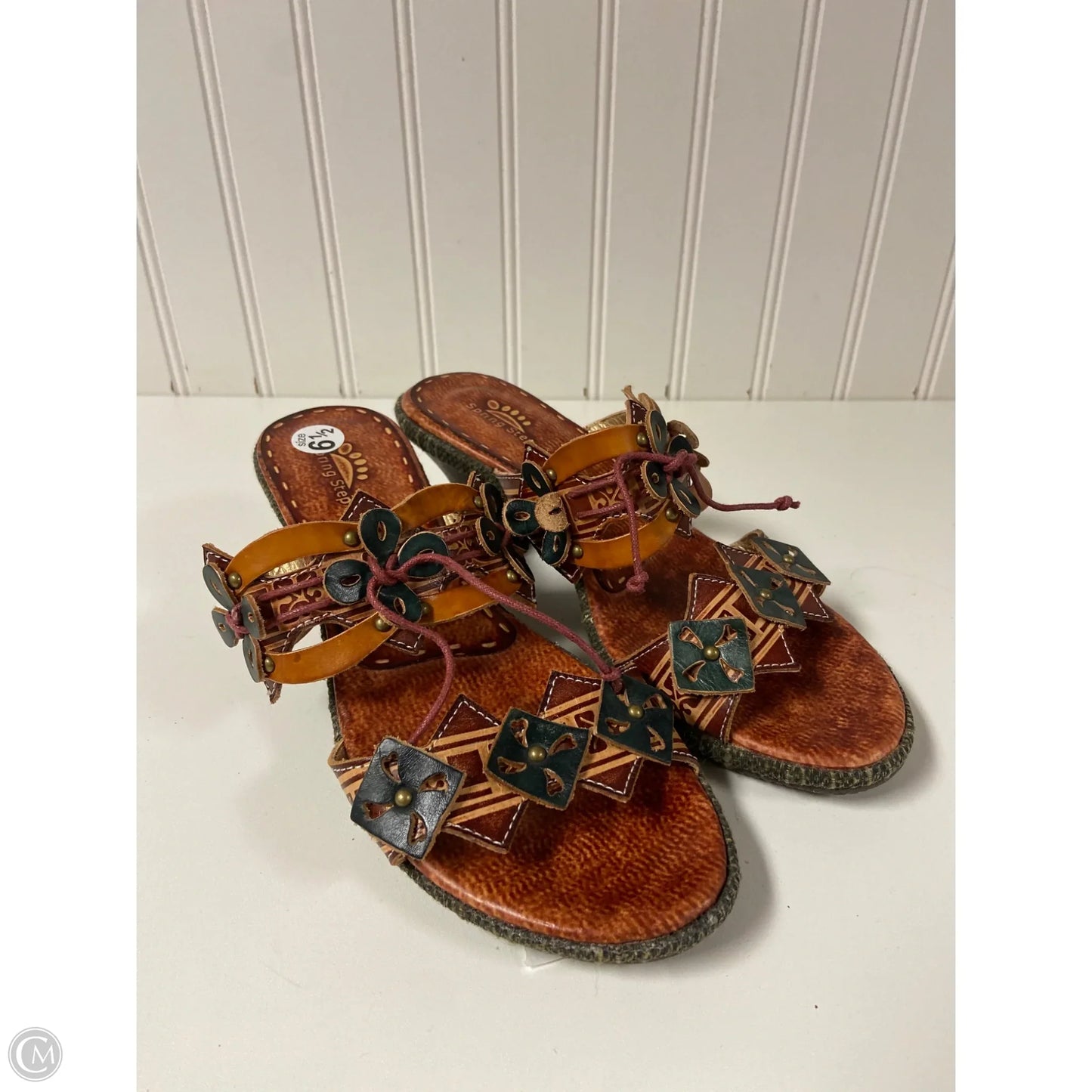 Sandals Heels Block By Spring Step In Multi-colored, Size: 6.5