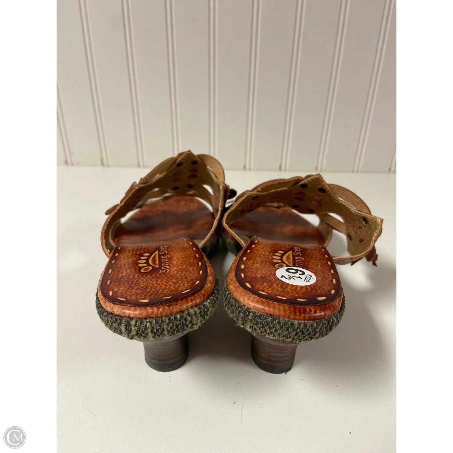 Sandals Heels Block By Spring Step In Multi-colored, Size: 6.5