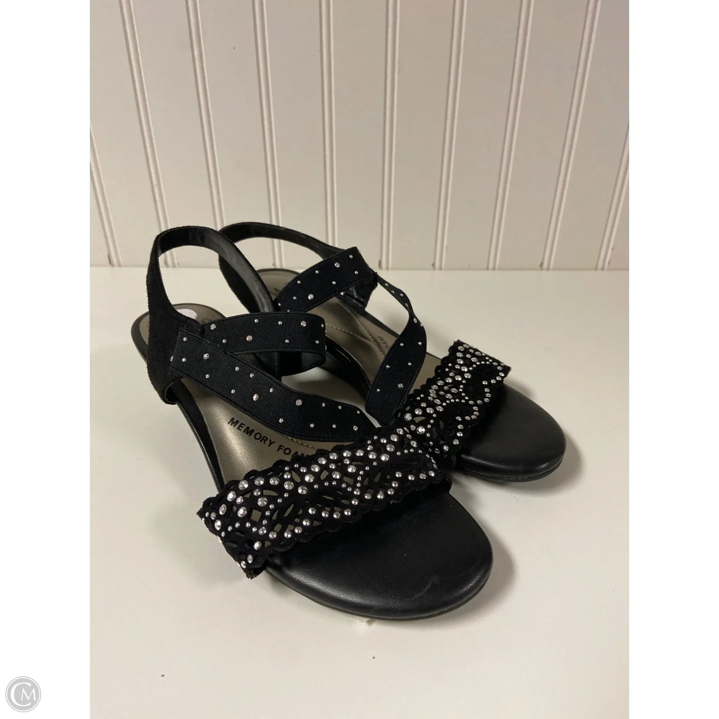 Sandals Heels Wedge By Impo In Black, Size: 7