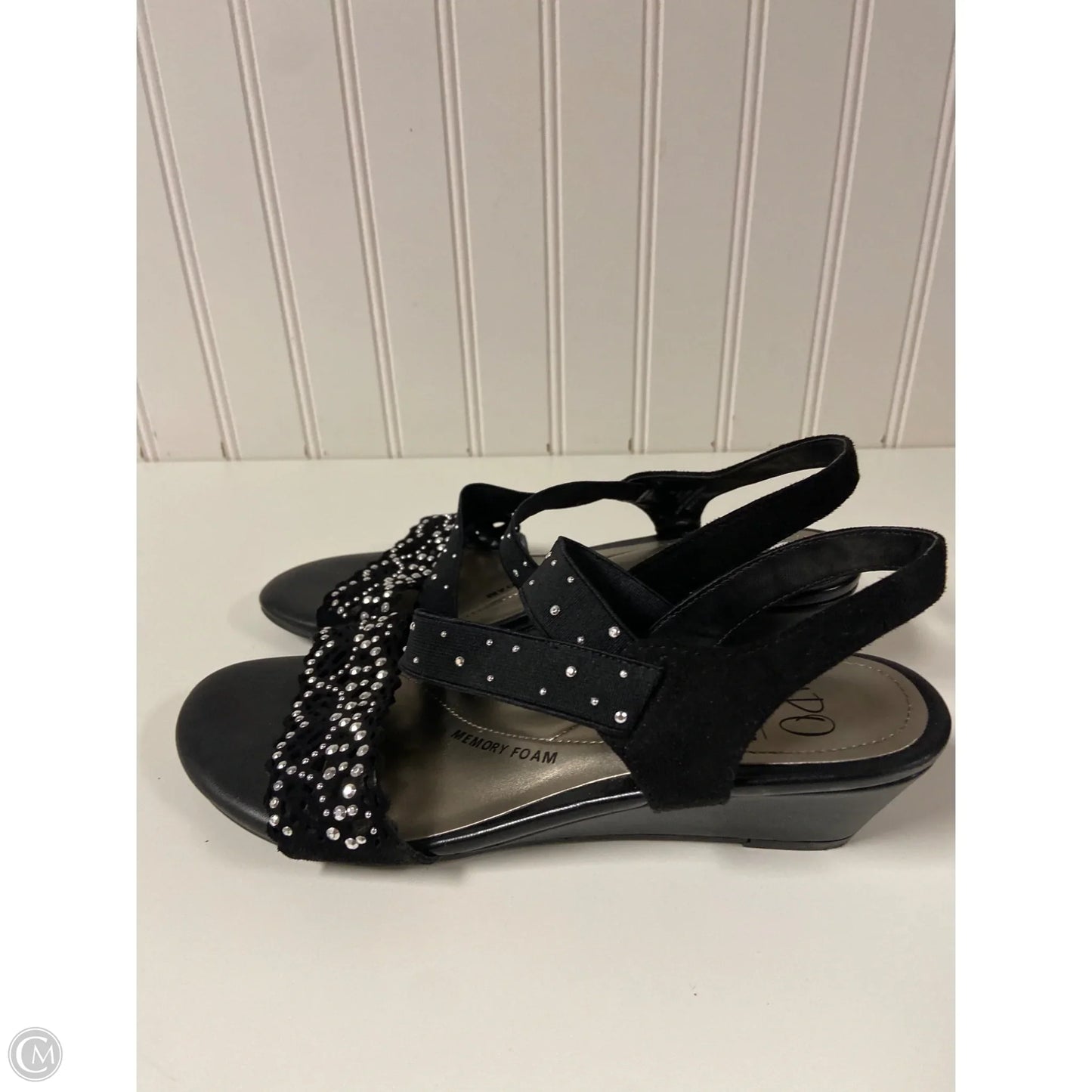 Sandals Heels Wedge By Impo In Black, Size: 7