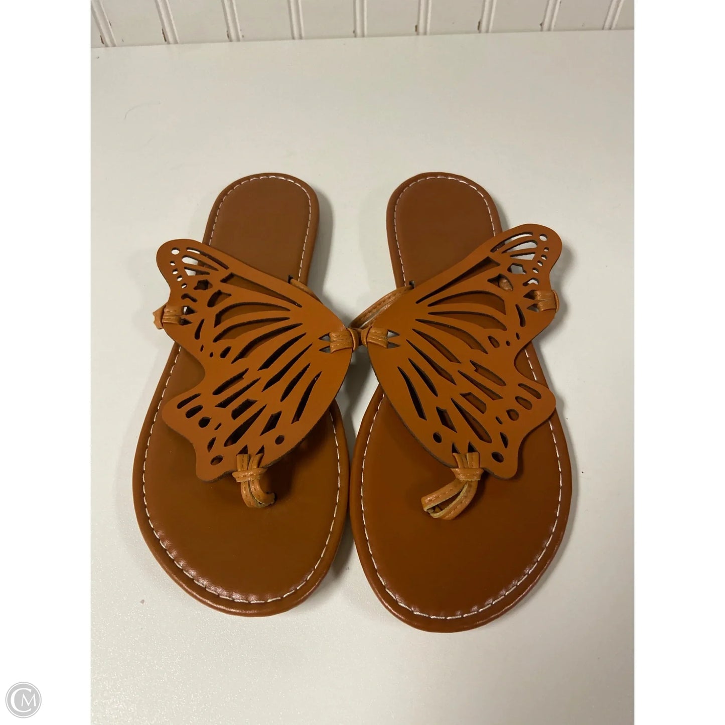 Sandals Flats By Clothes Mentor In Tan, Size: 8.5
