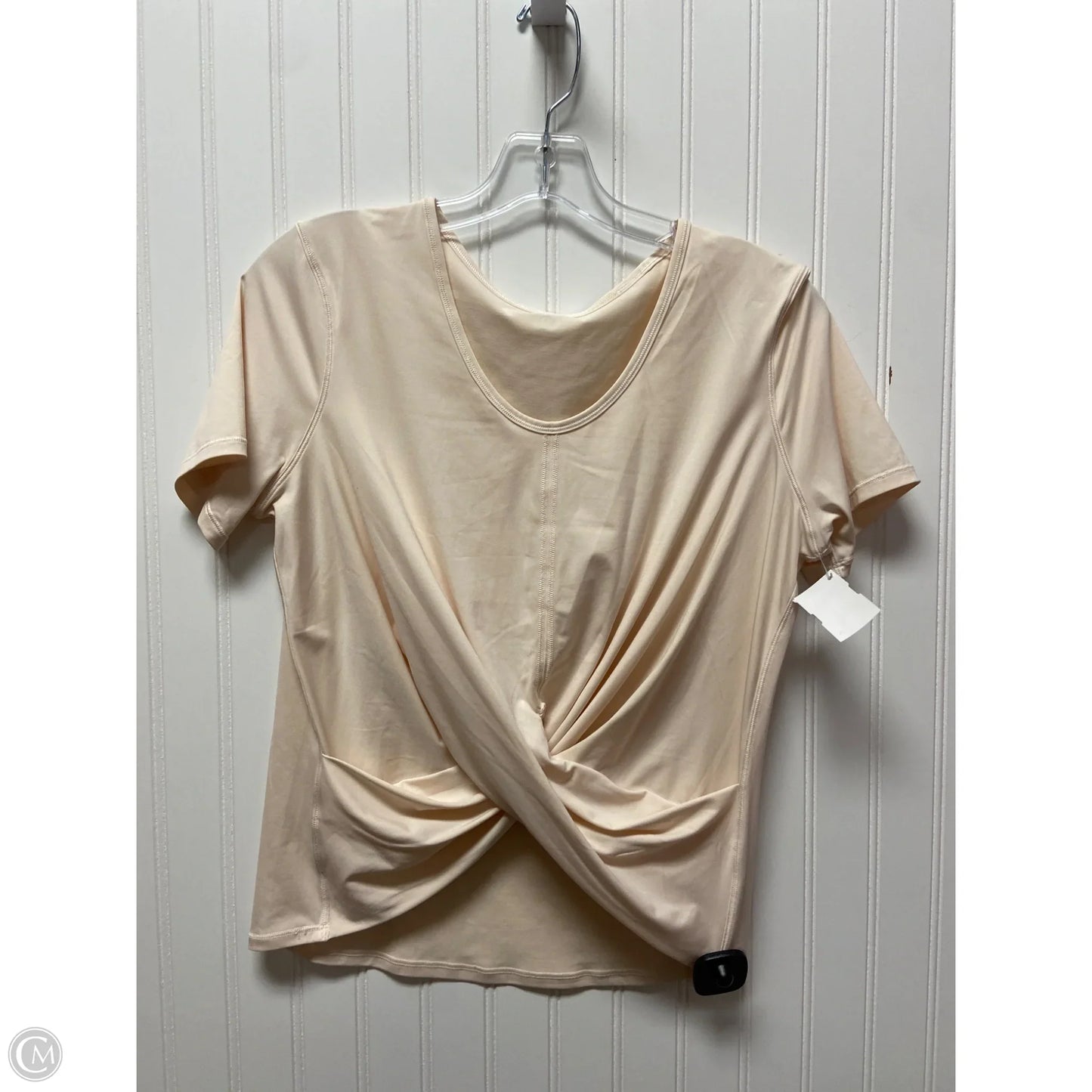 Athletic Top Short Sleeve By Lululemon In Beige, Size: S