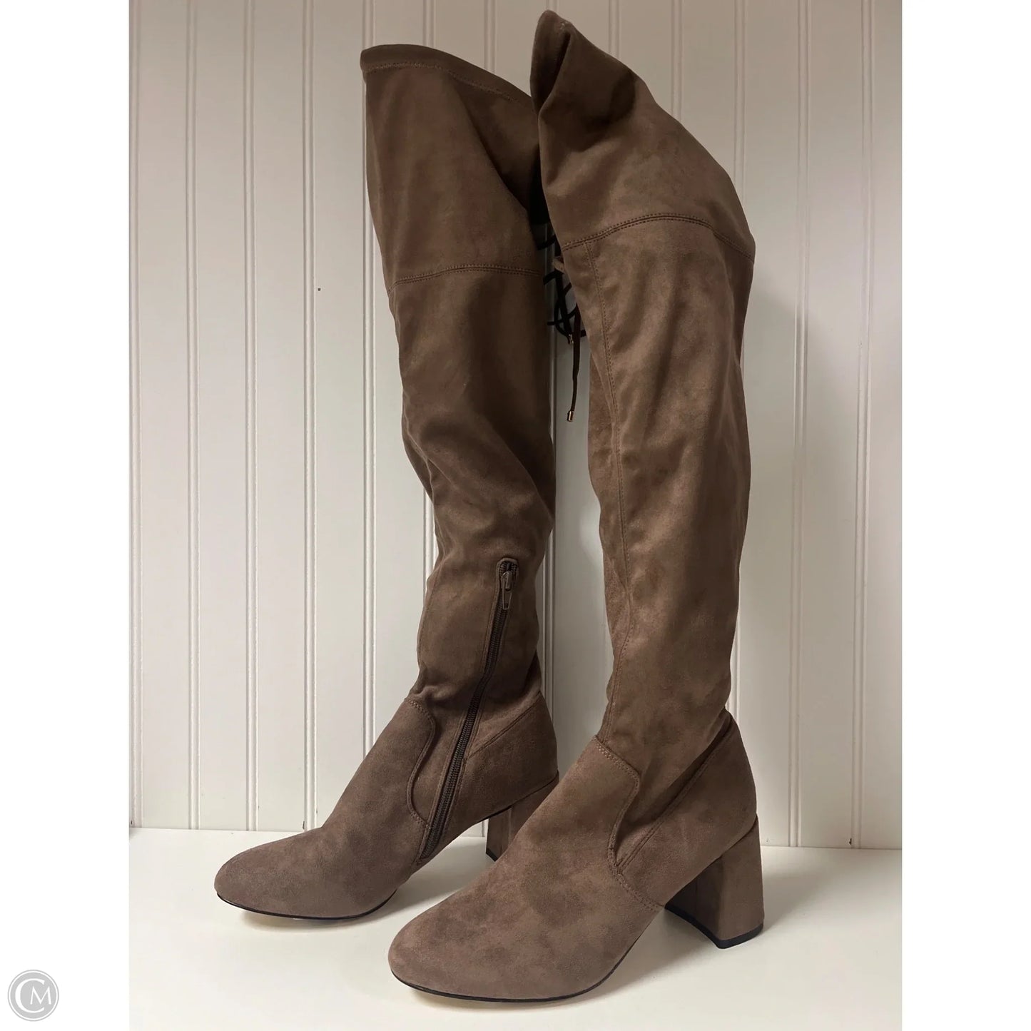 Boots Knee Heels By Steve Madden In Brown, Size: 9