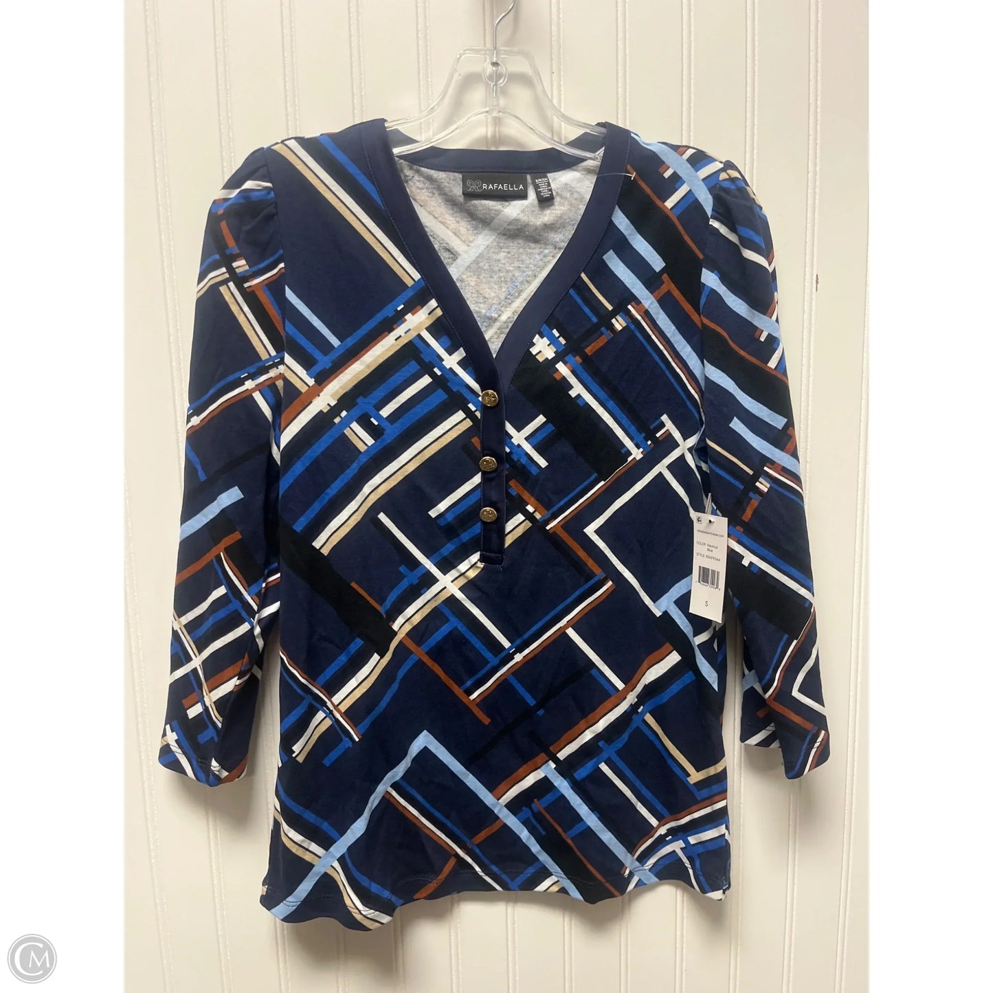 Top Long Sleeve By Rafaella In Navy, Size: S