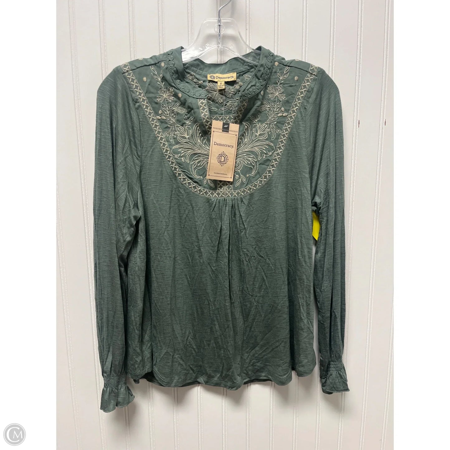 Top Long Sleeve By Democracy In Green, Size: S