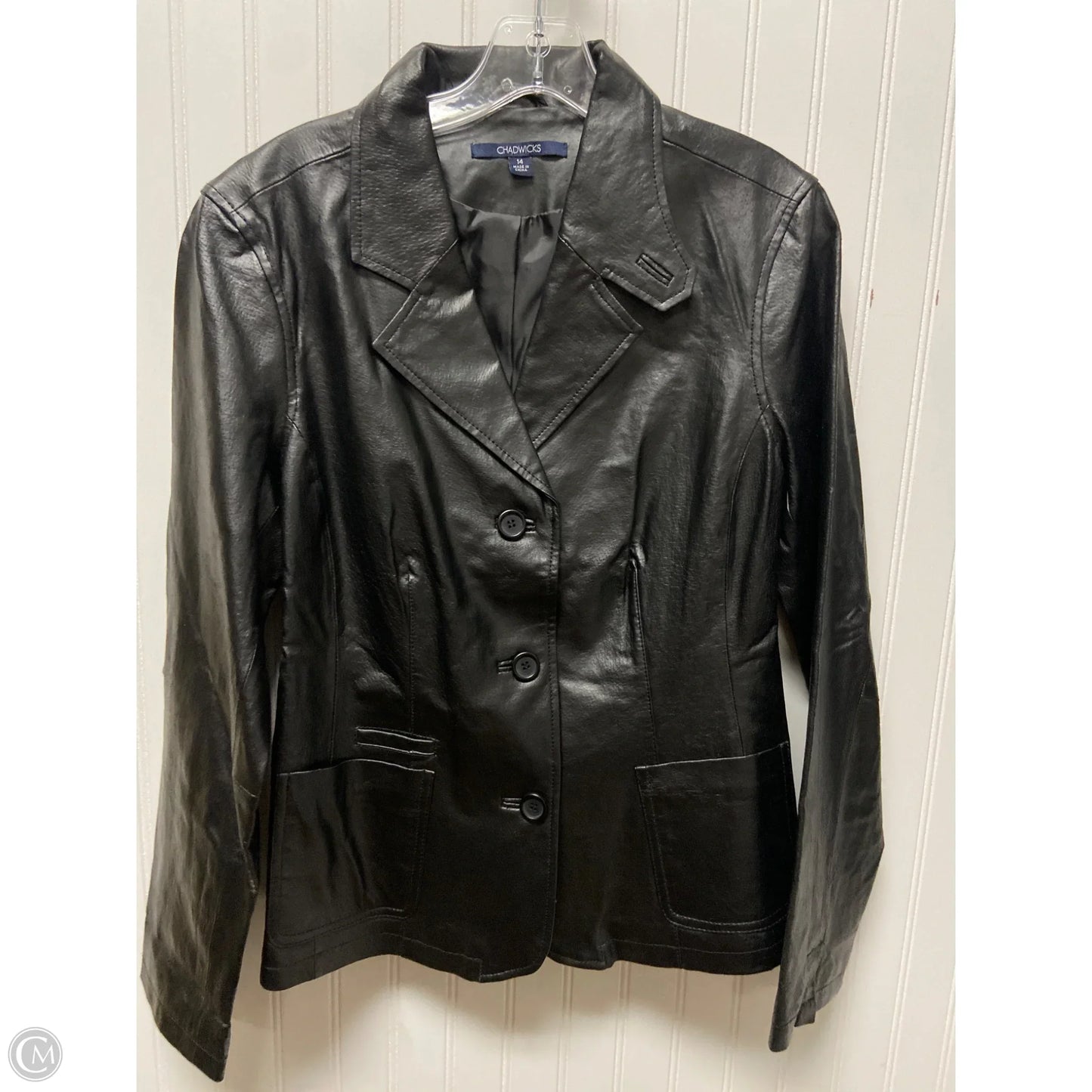 Jacket Leather By Chadwicks In Black, Size: 14
