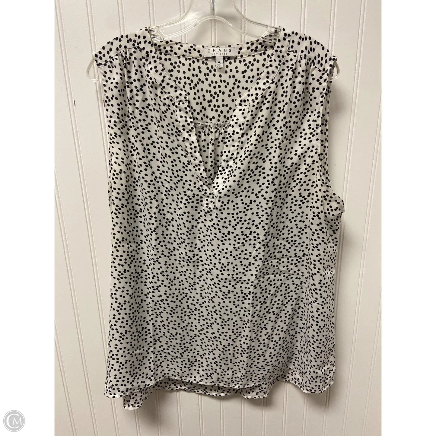 Top Sleeveless By Chaus In Polkadot Pattern, Size: Xl