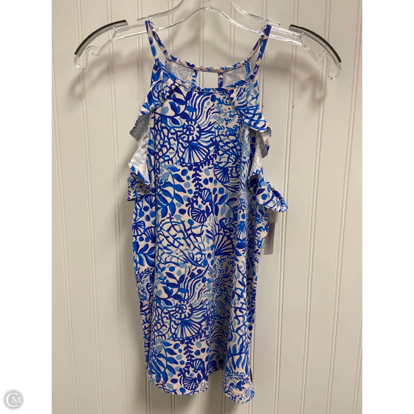 Top Sleeveless Designer By Lilly Pulitzer In Blue & White, Size: Xs