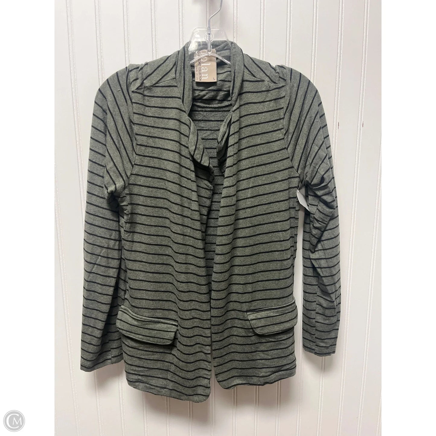 Cardigan By Dolan Left Coast In Striped Pattern, Size: L