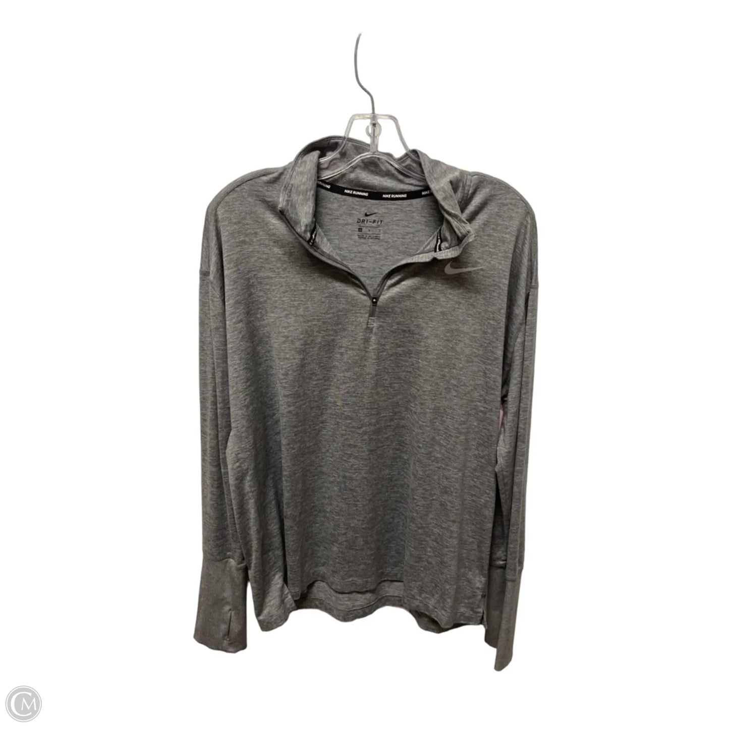 Athletic Jacket By Nike In Grey, Size: L