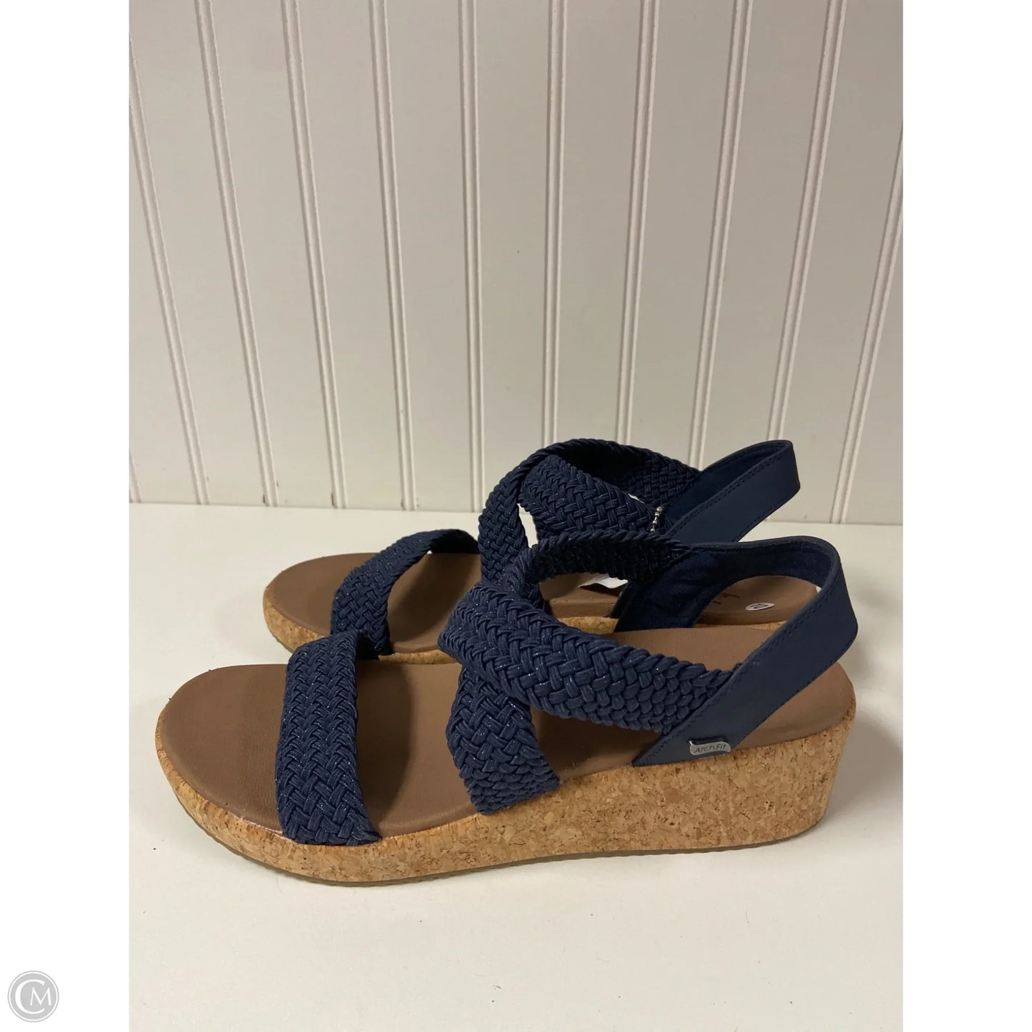 Sandals Flats By Skechers In Blue, Size: 10