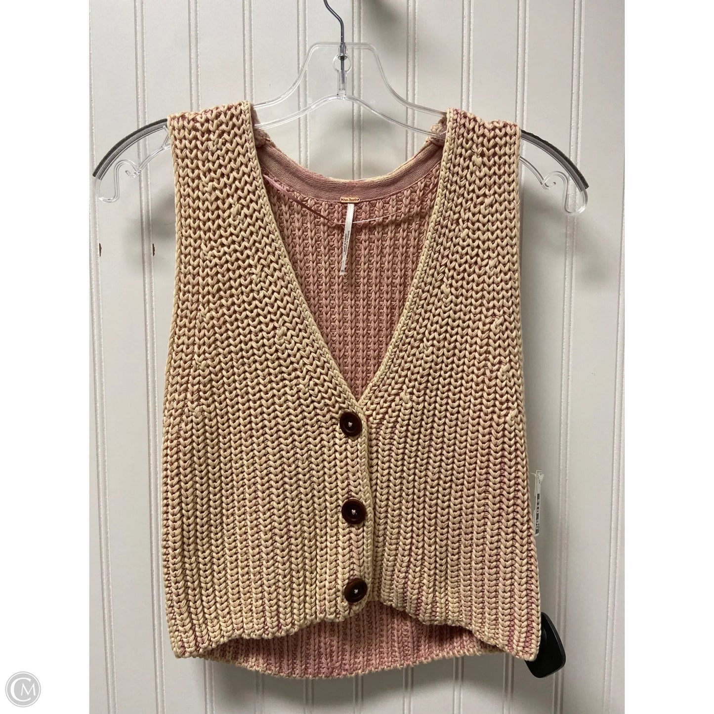 Vest Sweater By Free People In Cream & Purple, Size: Xs