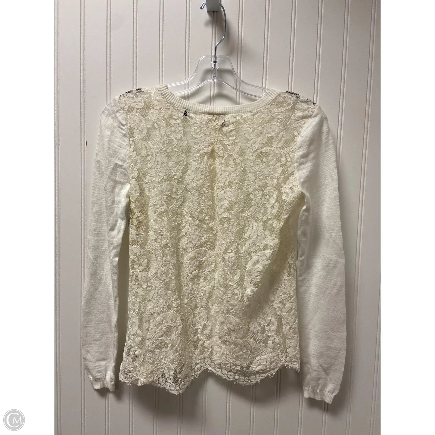 Top Long Sleeve By Cabi In White, Size: Xs