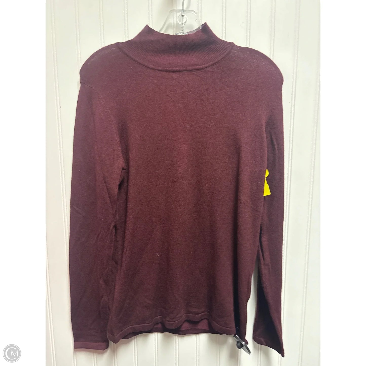 Top Long Sleeve By Philosophy In Maroon, Size: M