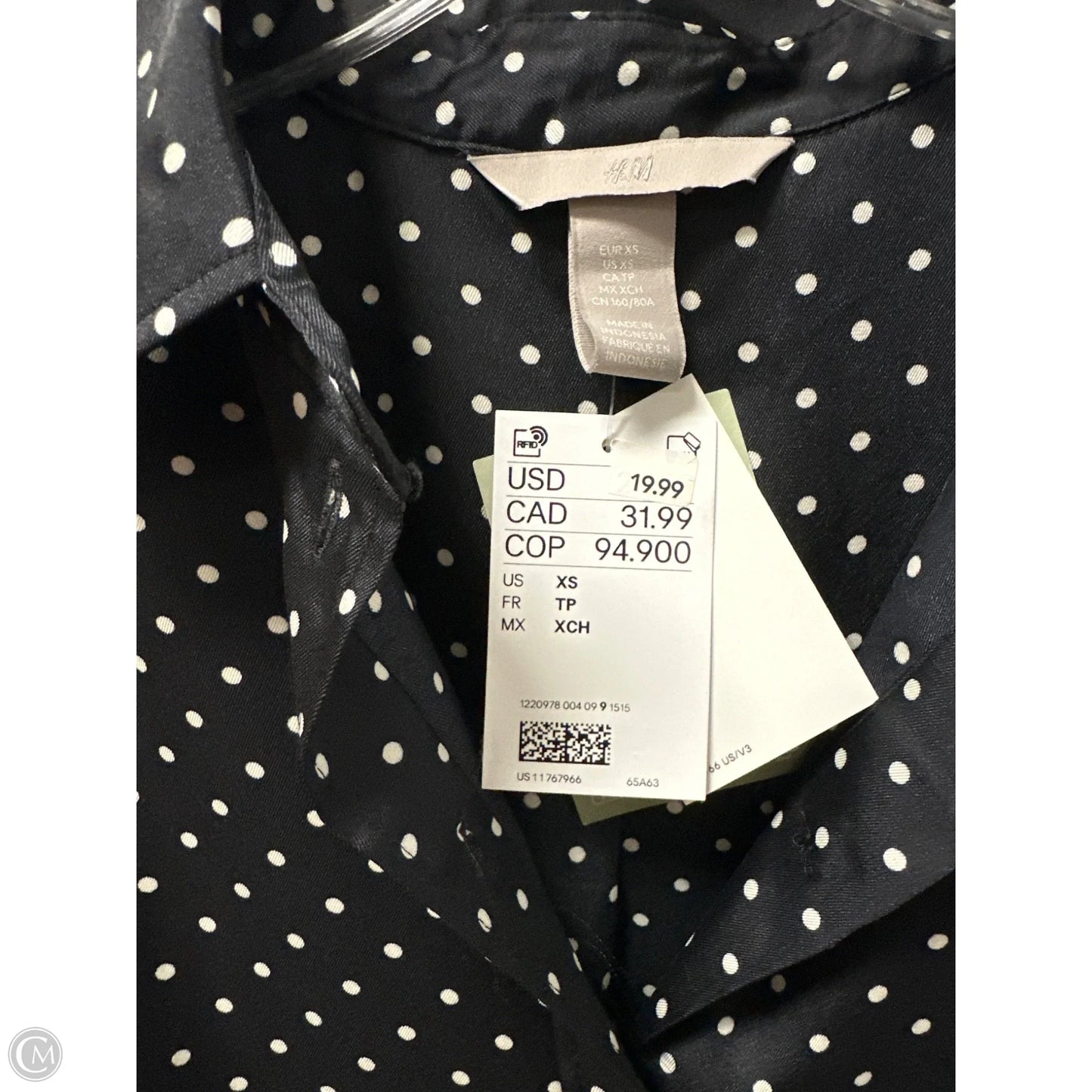 Top Long Sleeve By H&m In Black, Size: Xs