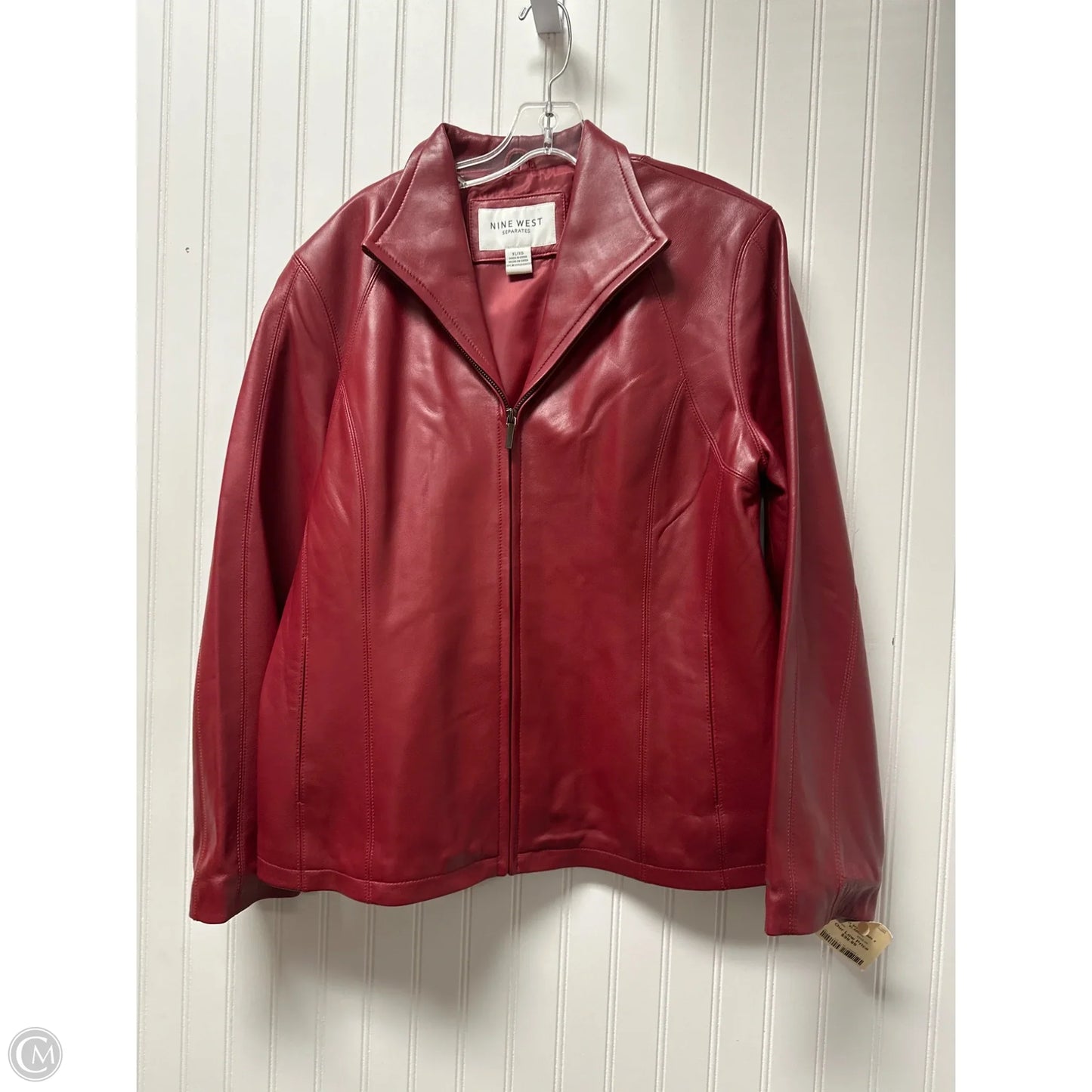 Jacket Leather By Nine West In Red, Size: Xl
