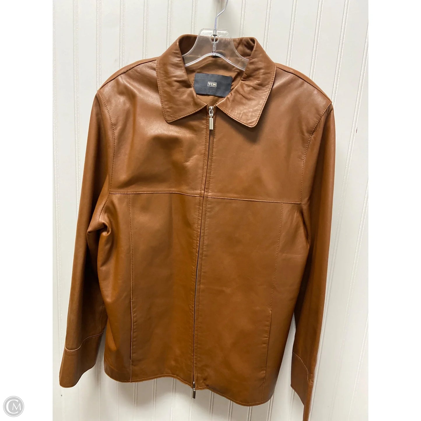 Jacket Leather By Clothes Mentor In Brown, Size: M