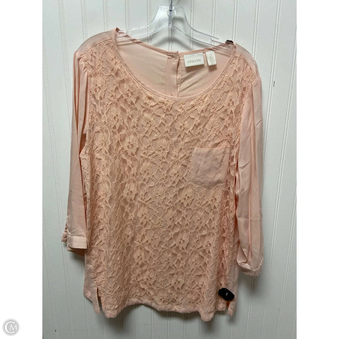 Top Long Sleeve By Chicos In Pink, Size: L