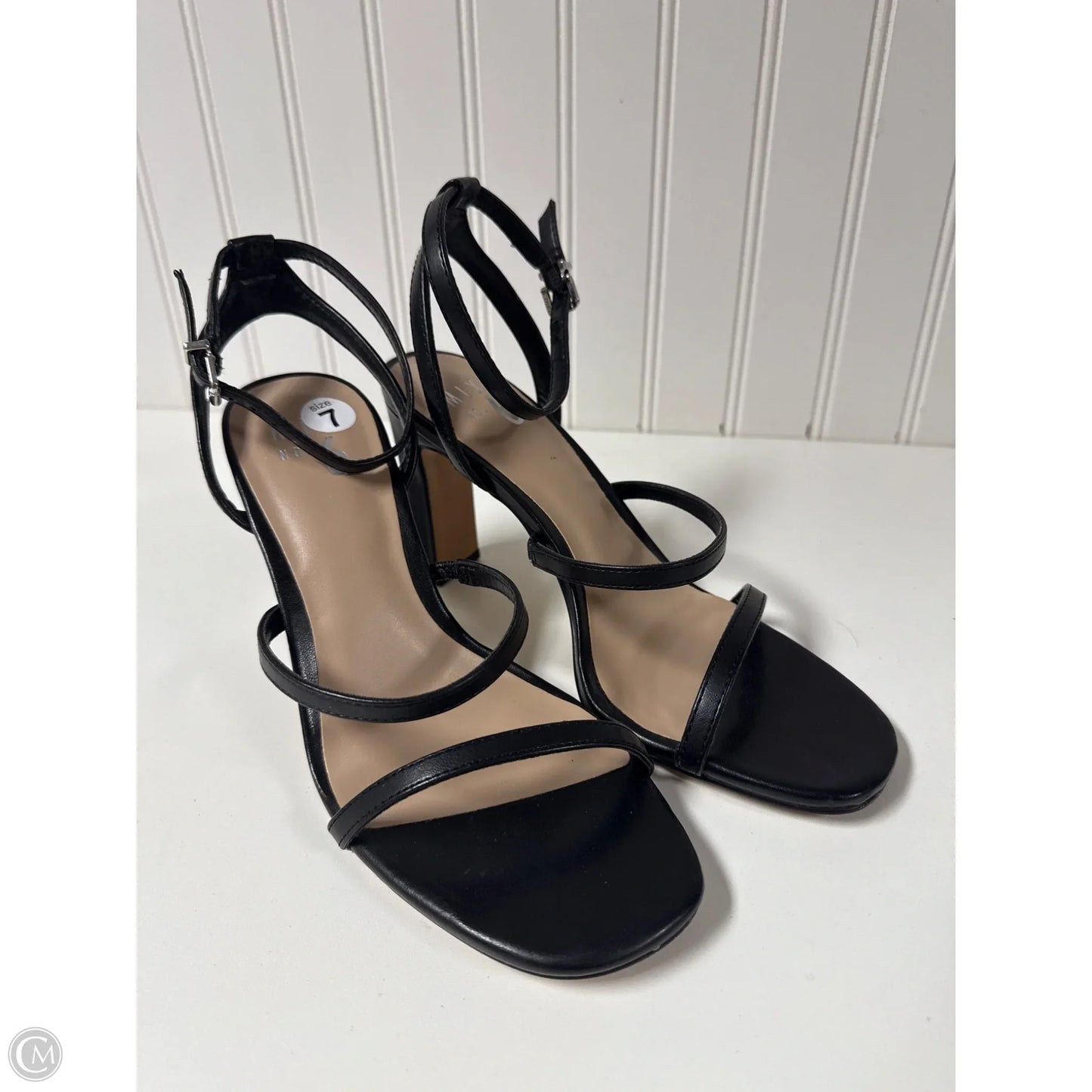 Sandals Heels Block By Mix No 6 In Black, Size: 7