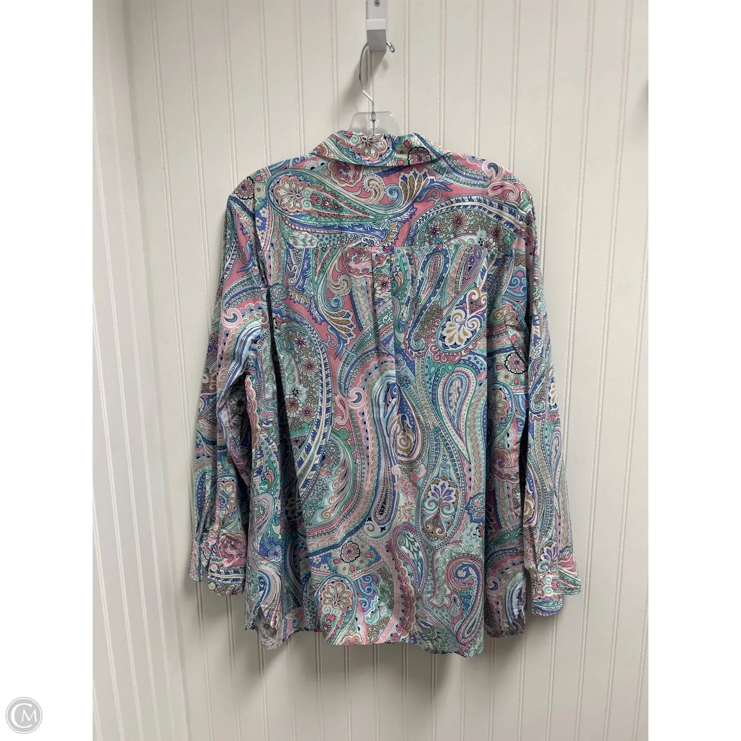 Top Long Sleeve By Talbots In Paisley Print, Size: 2x