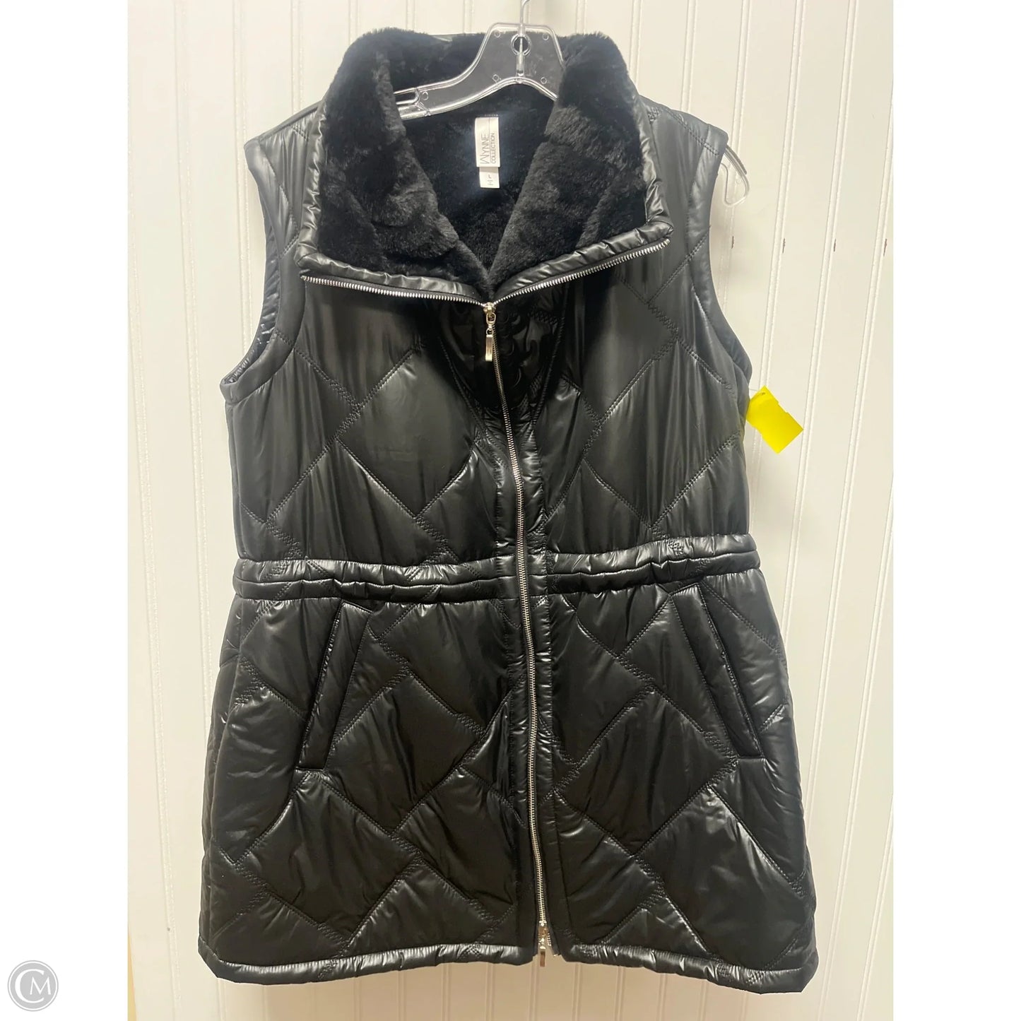 Vest Puffer & Quilted By Clothes Mentor In Black & Grey, Size: L
