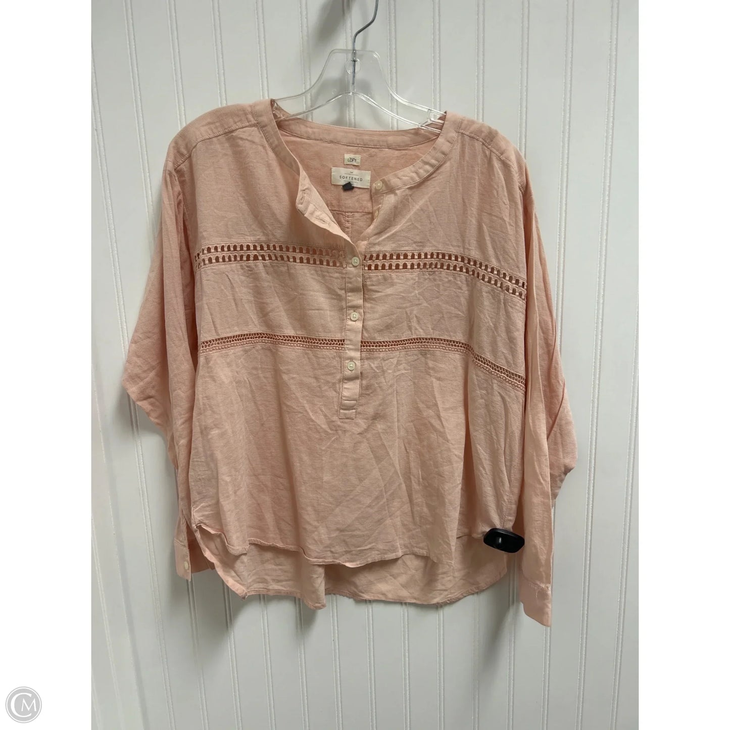 Top Long Sleeve By Loft In Peach, Size: M